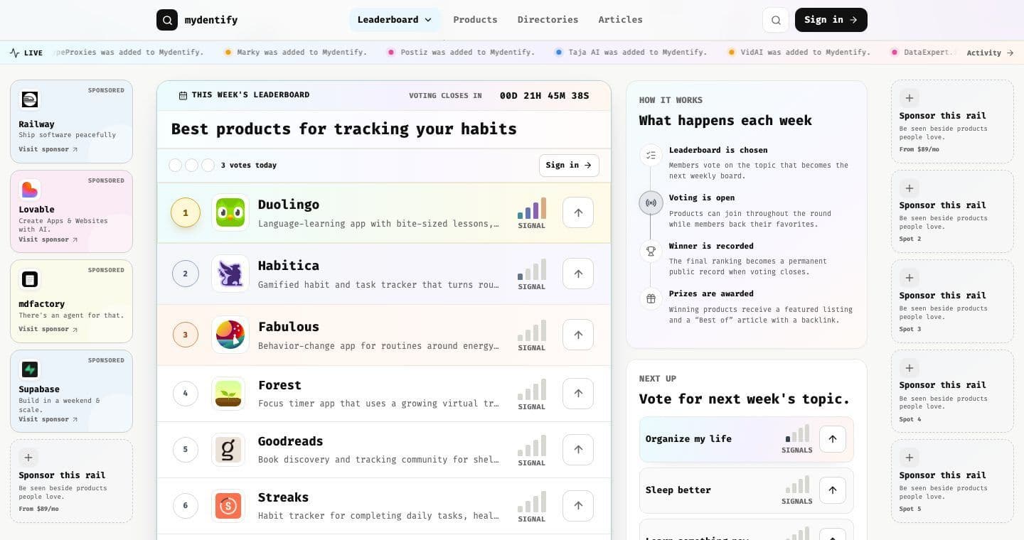 Homepage screenshot