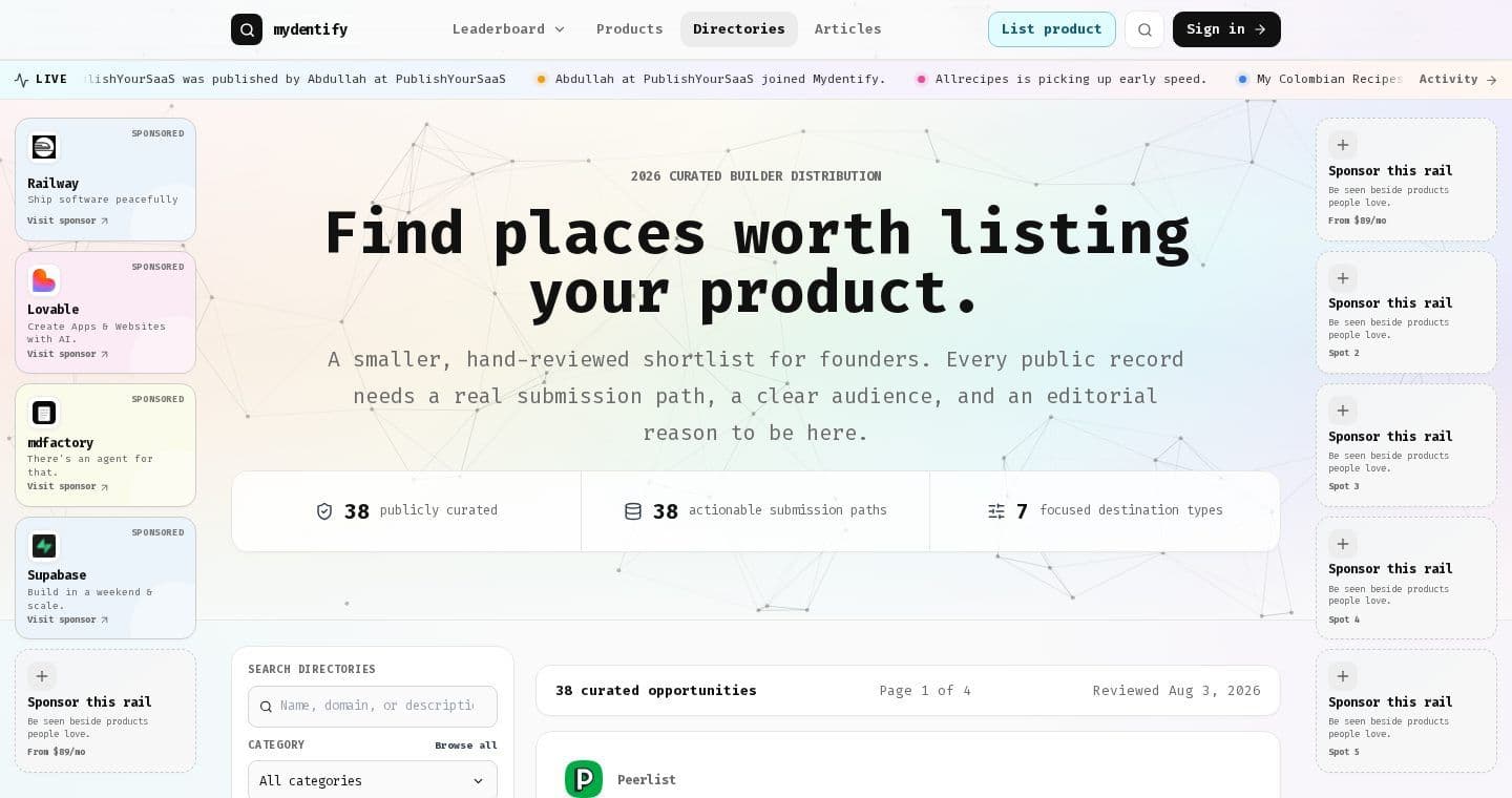 Screenshot of https://mydentify.com/directories