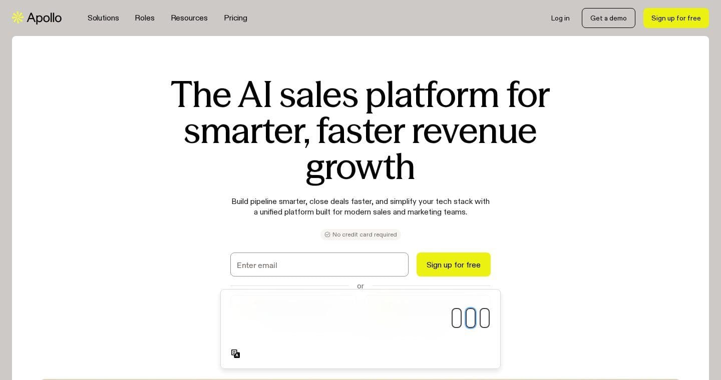 Apollo homepage