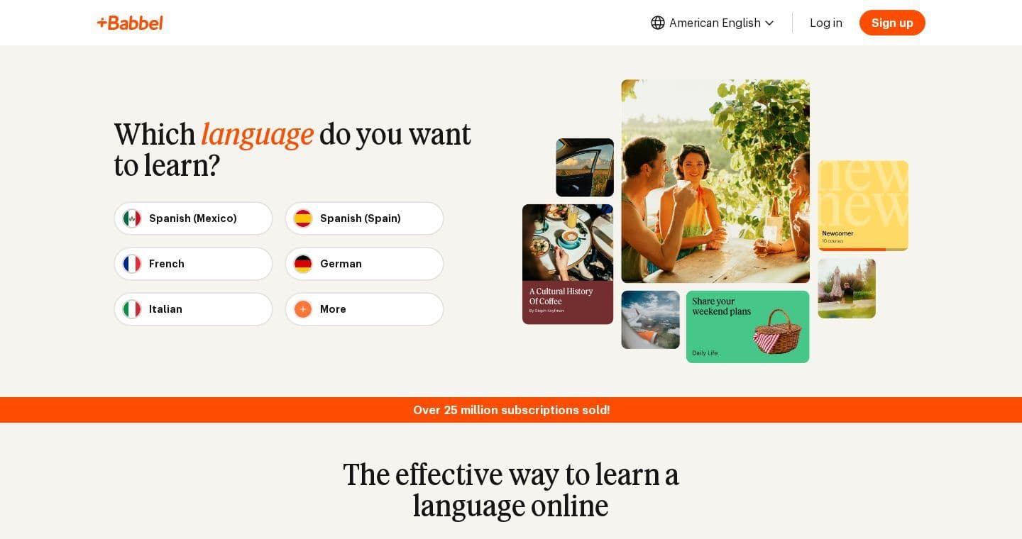 Babbel homepage
