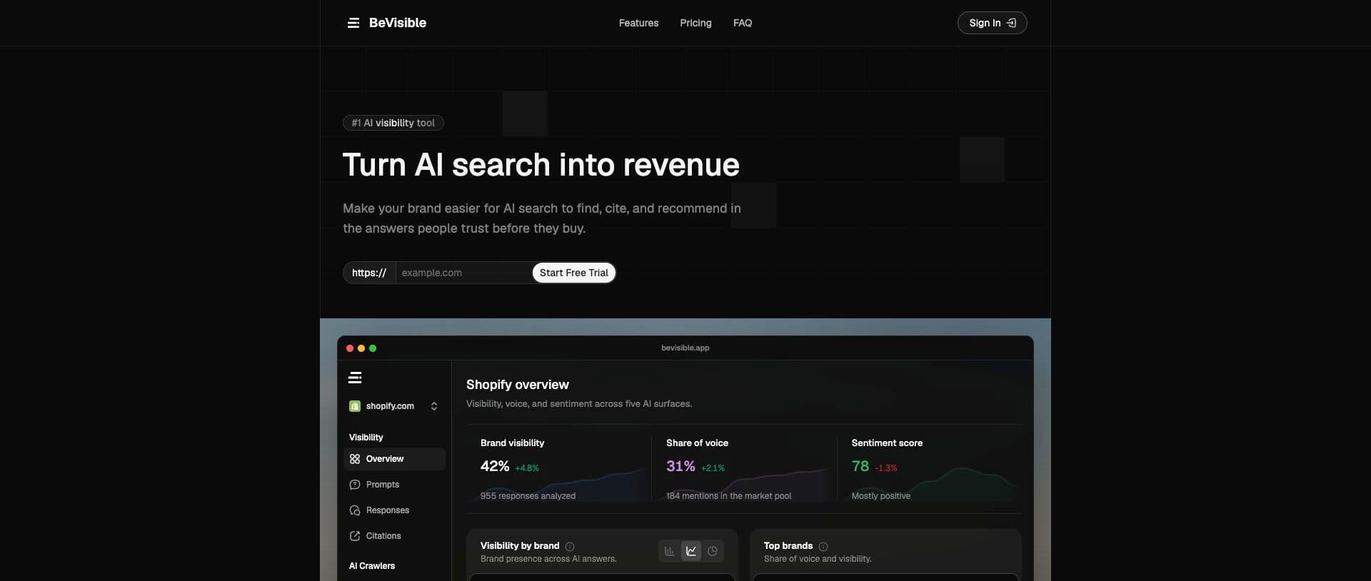 BeVisible homepage