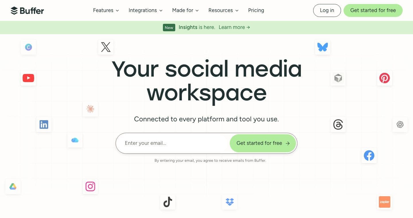 Buffer homepage