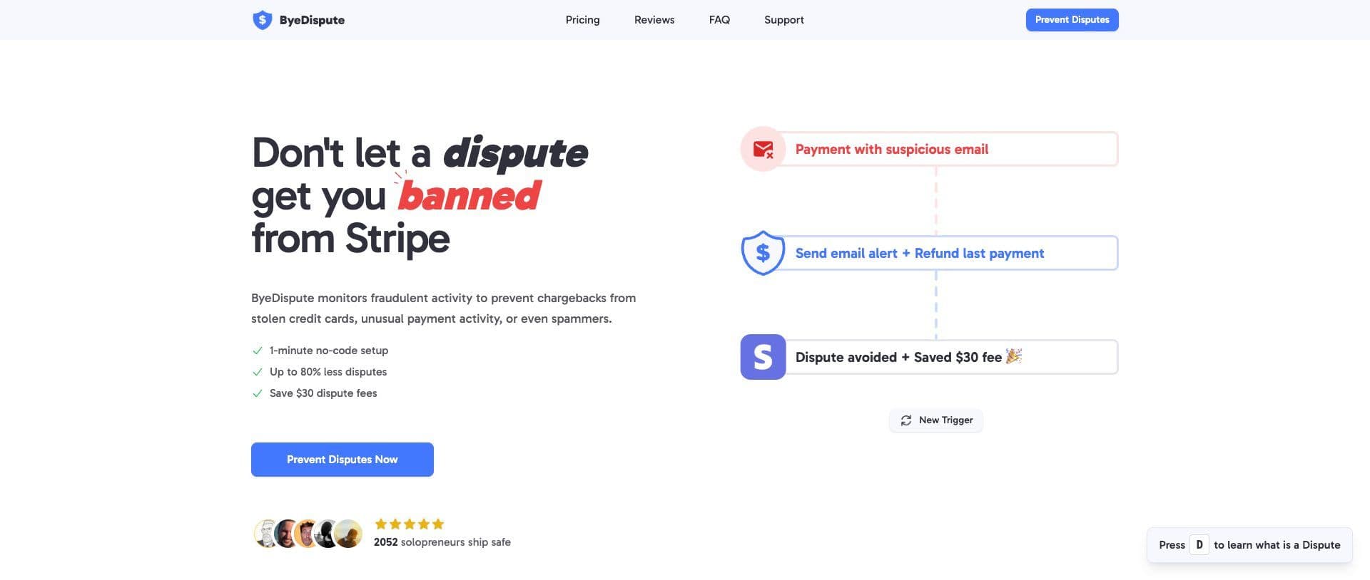 Don't get banned from Stripe homepage