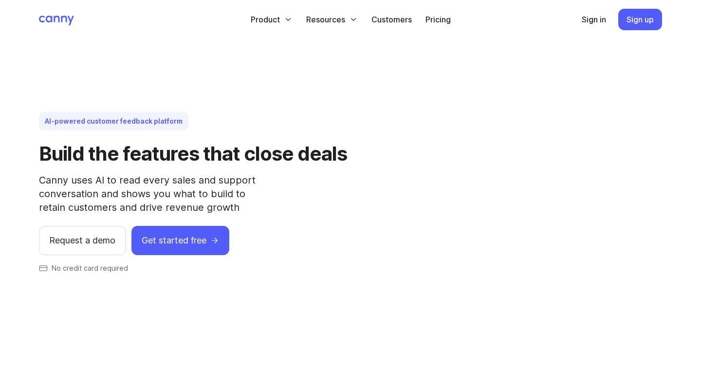 Canny homepage