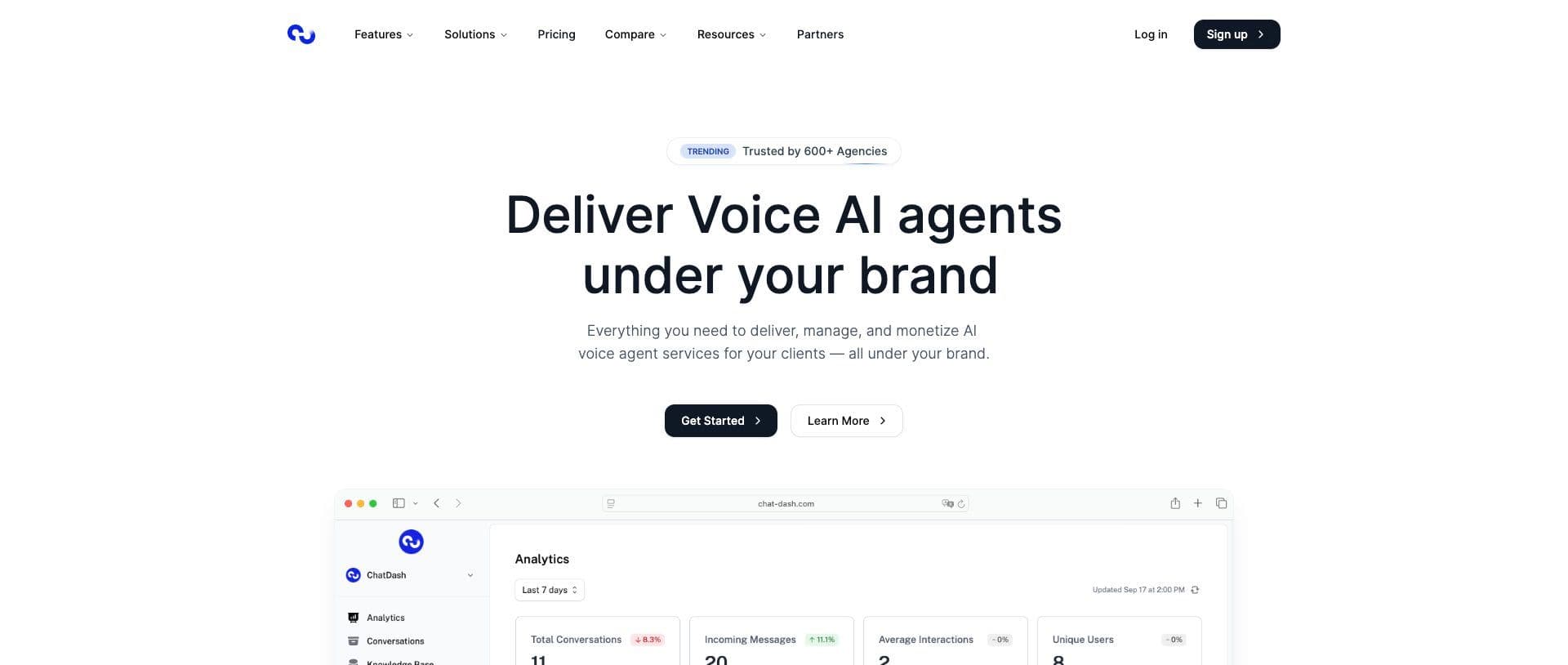 ChatDash homepage