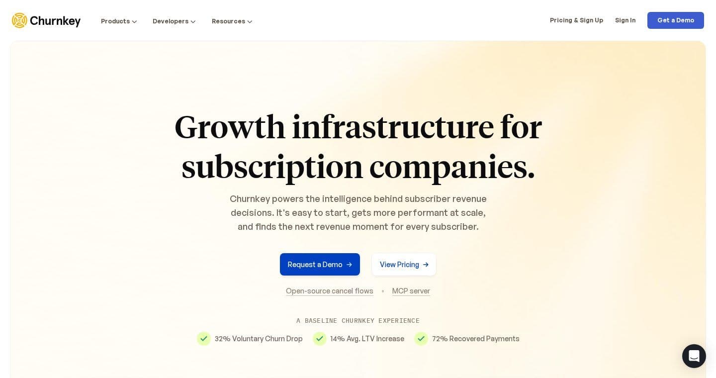 Churnkey homepage