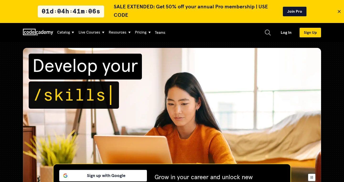Codecademy homepage