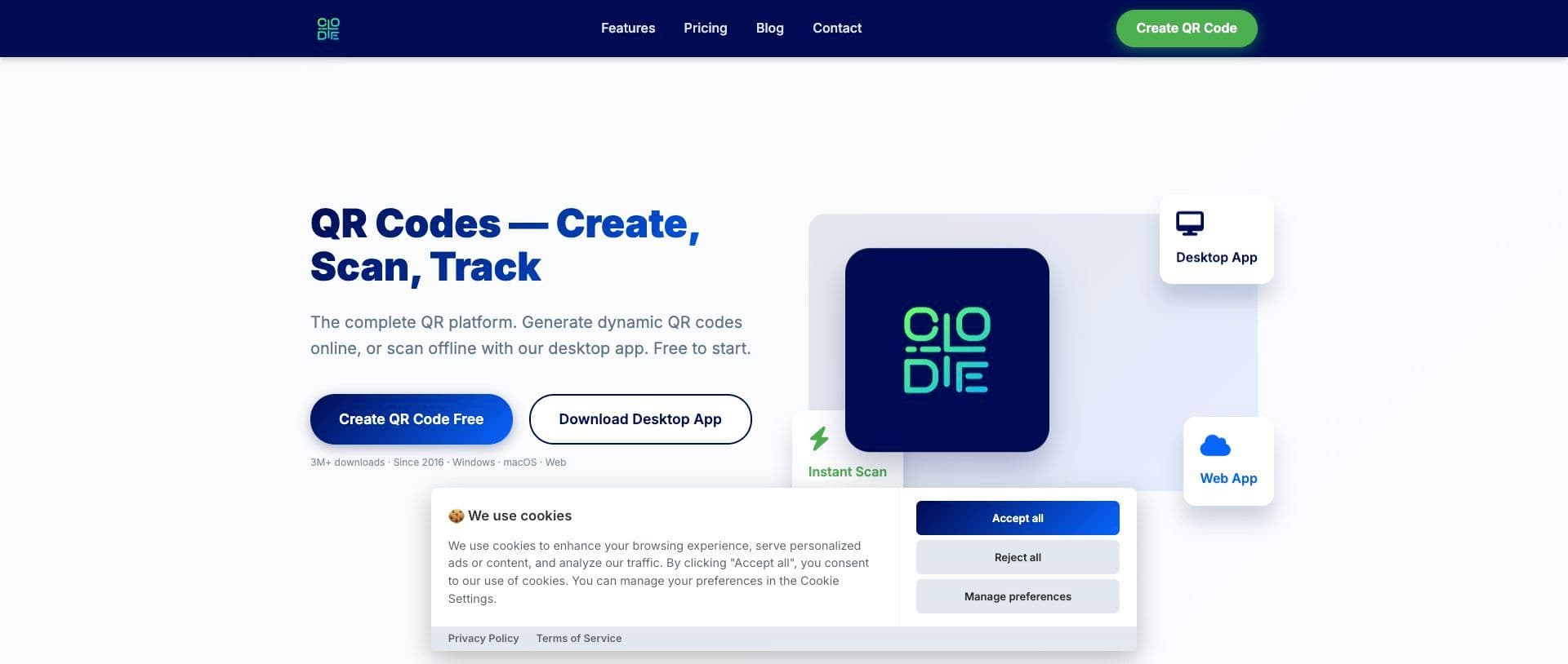 Codex QR homepage
