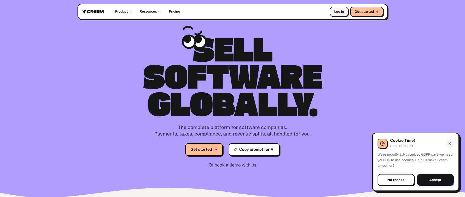 Creem homepage