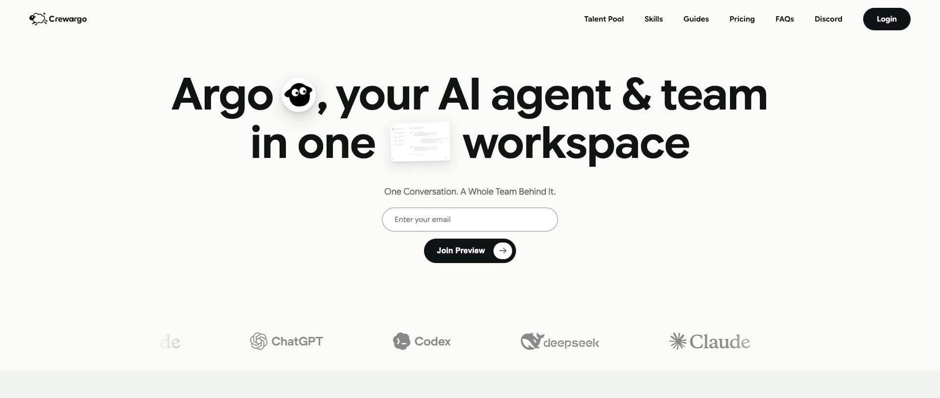 Crewargo homepage