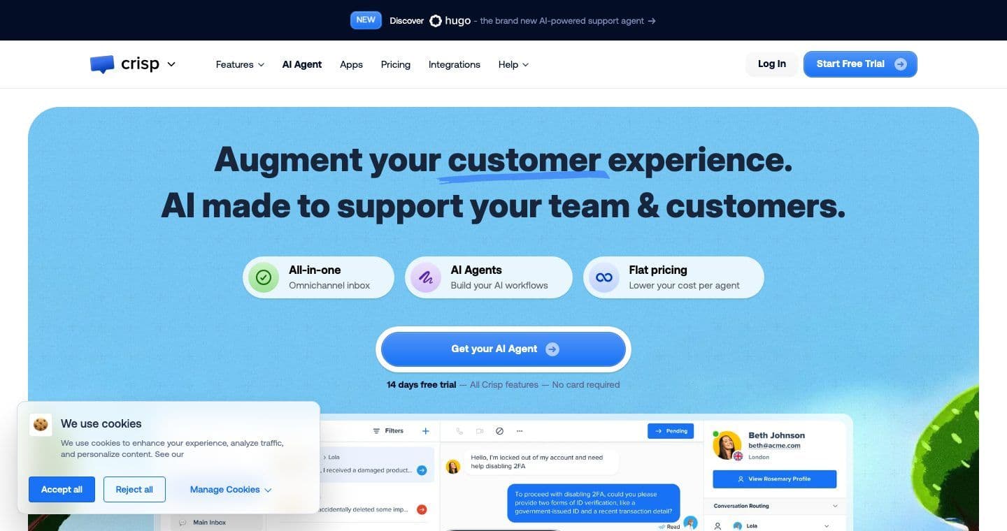 Crisp homepage