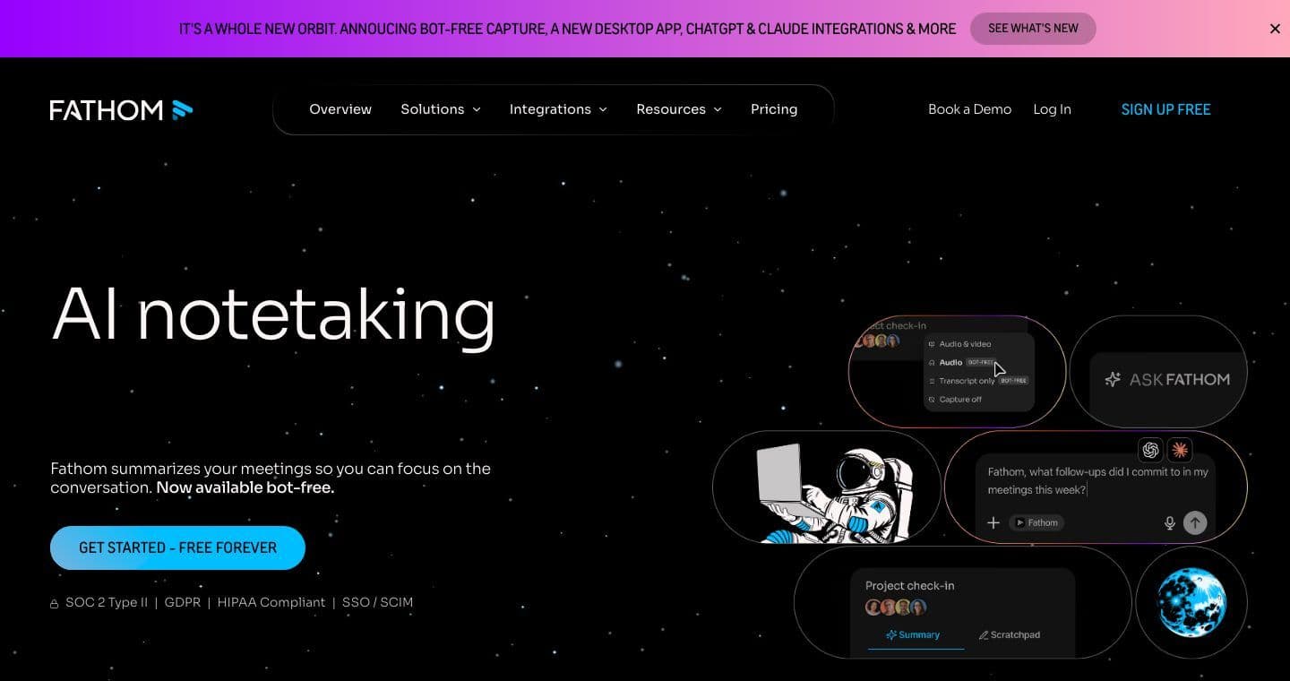 Fathom homepage