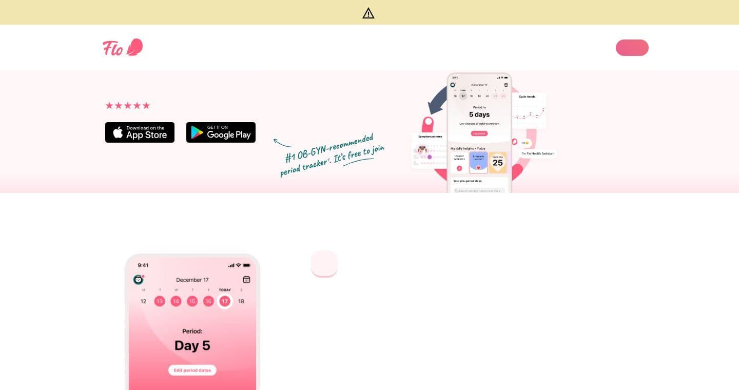 Flo homepage