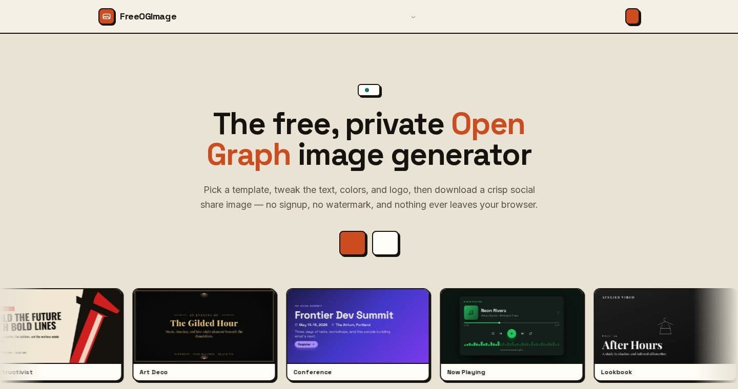 Homepage screenshot