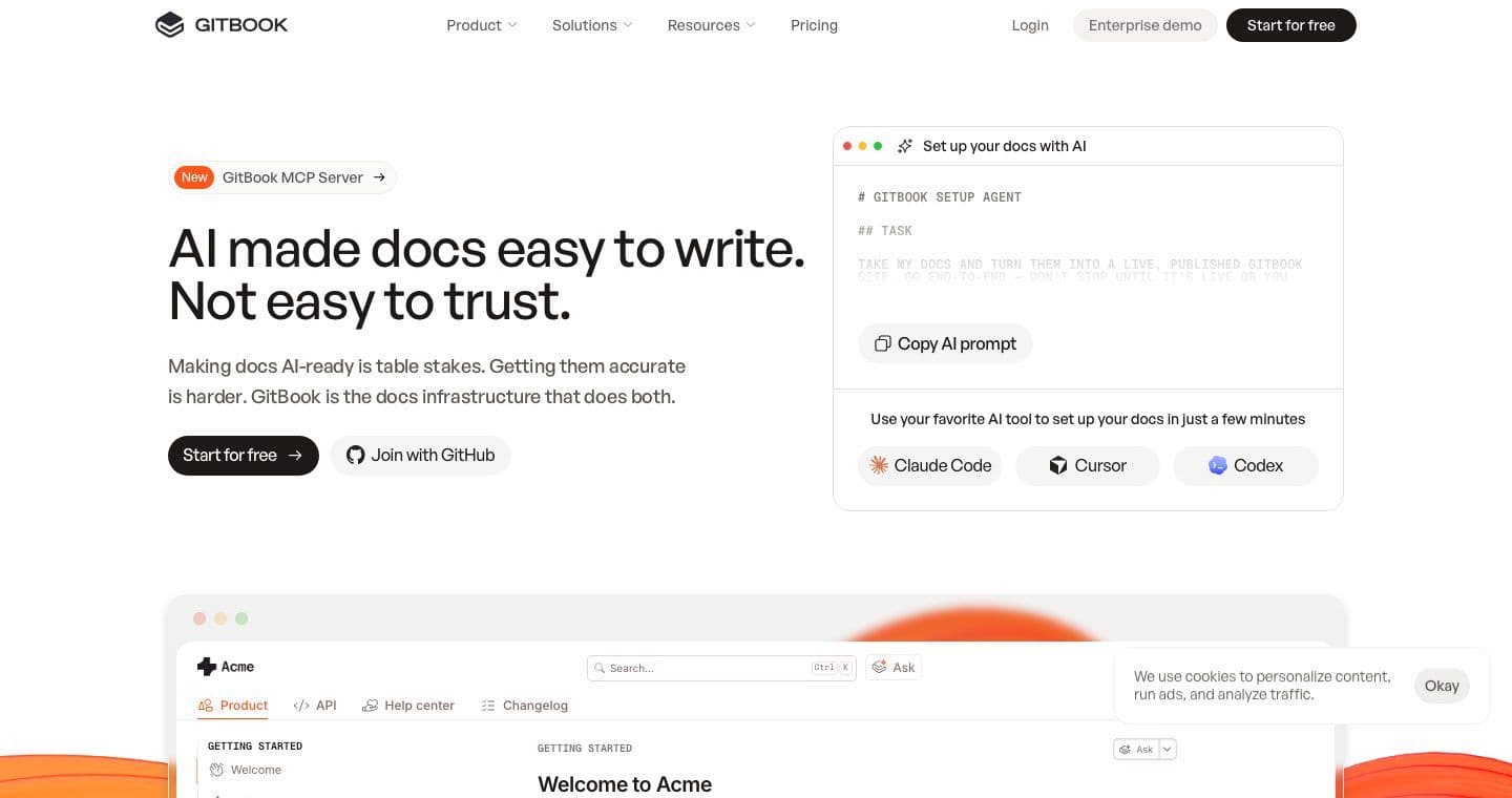 GitBook homepage