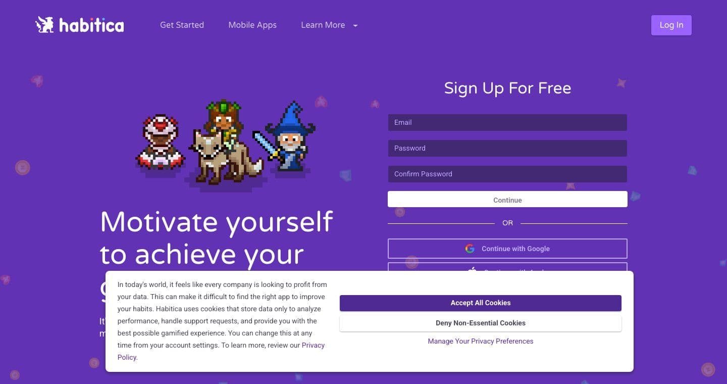 Habitica homepage