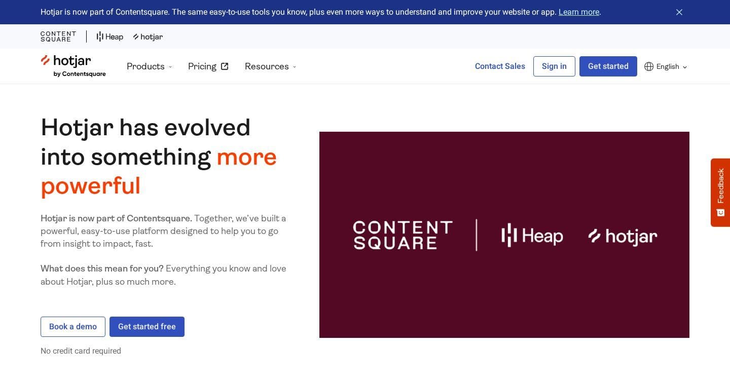 Hotjar homepage