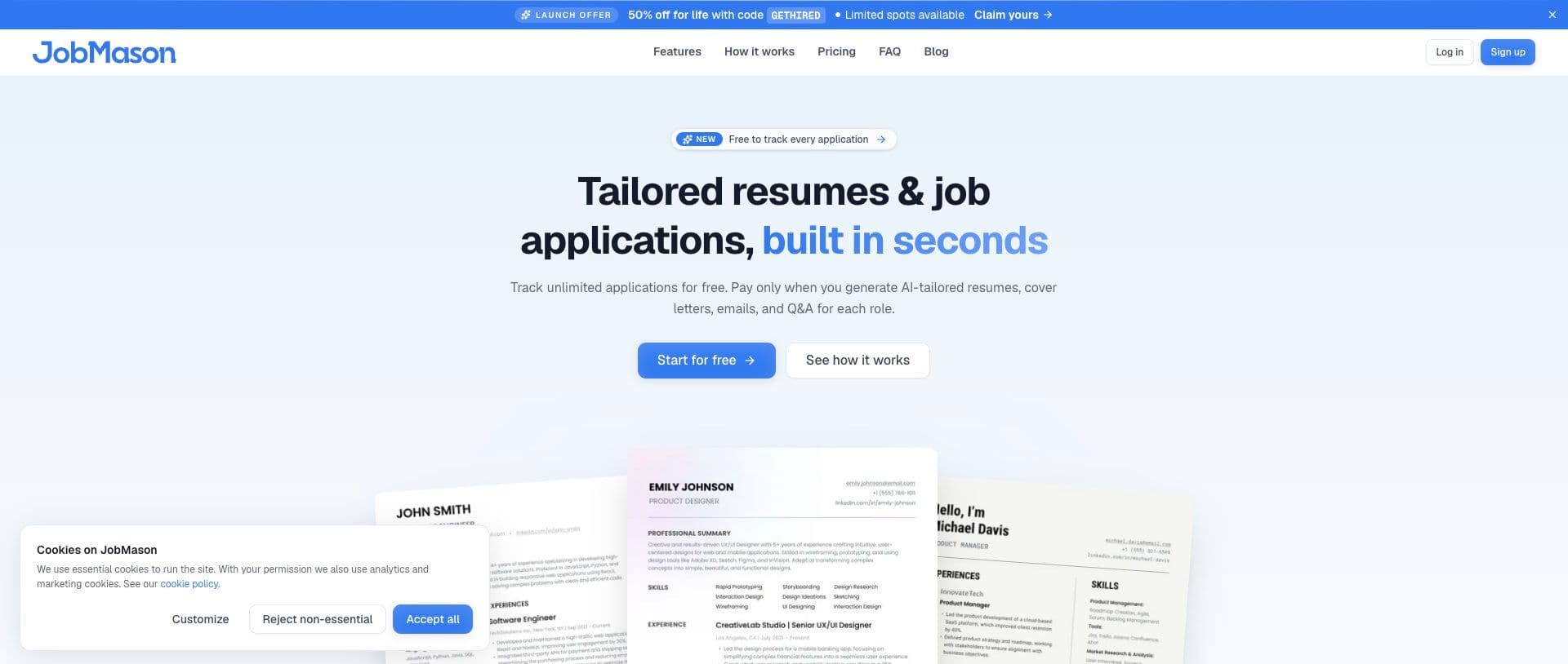 JobMason homepage