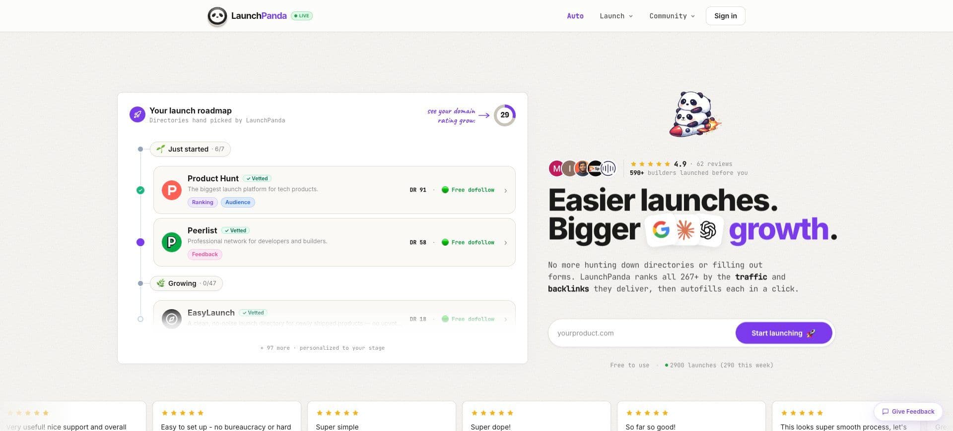 LaunchPanda homepage