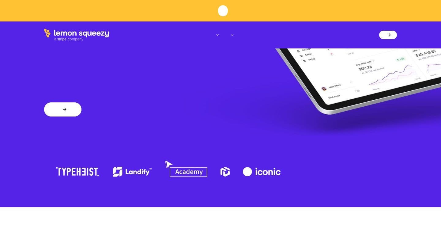 Lemon Squeezy homepage