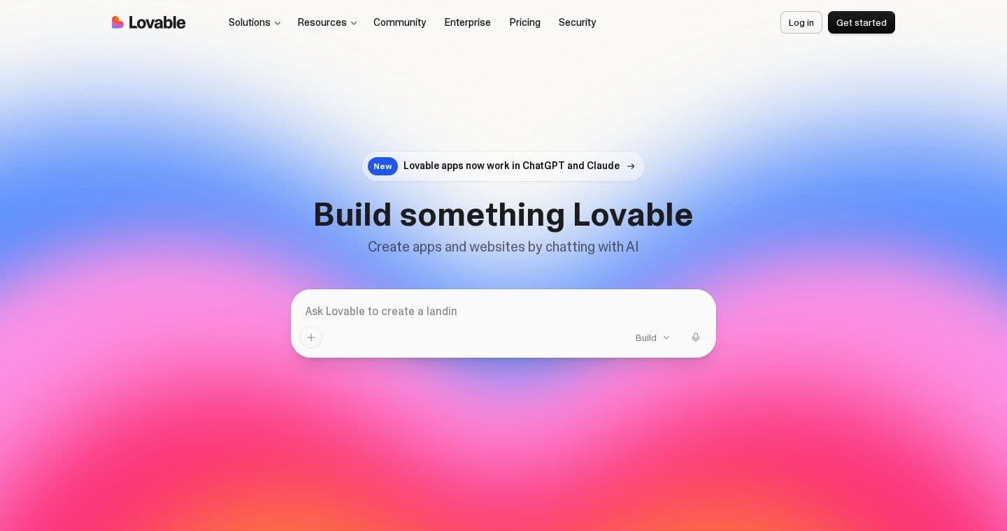 Lovable homepage