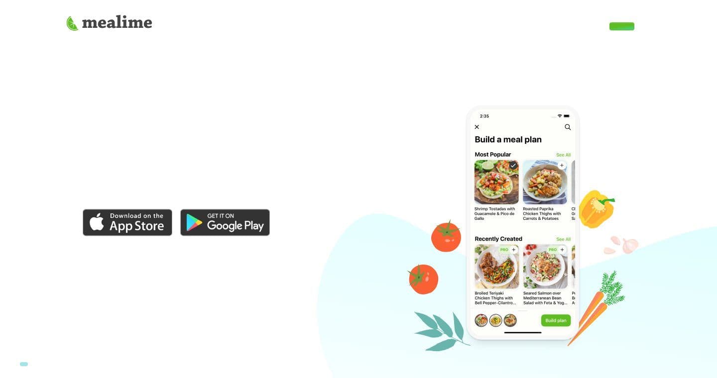 Mealime homepage