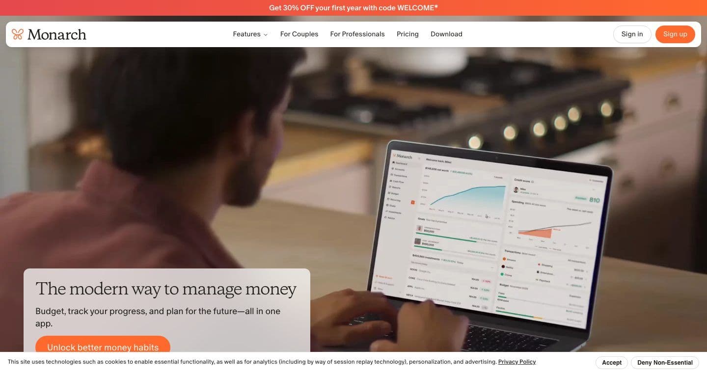 Monarch Money homepage
