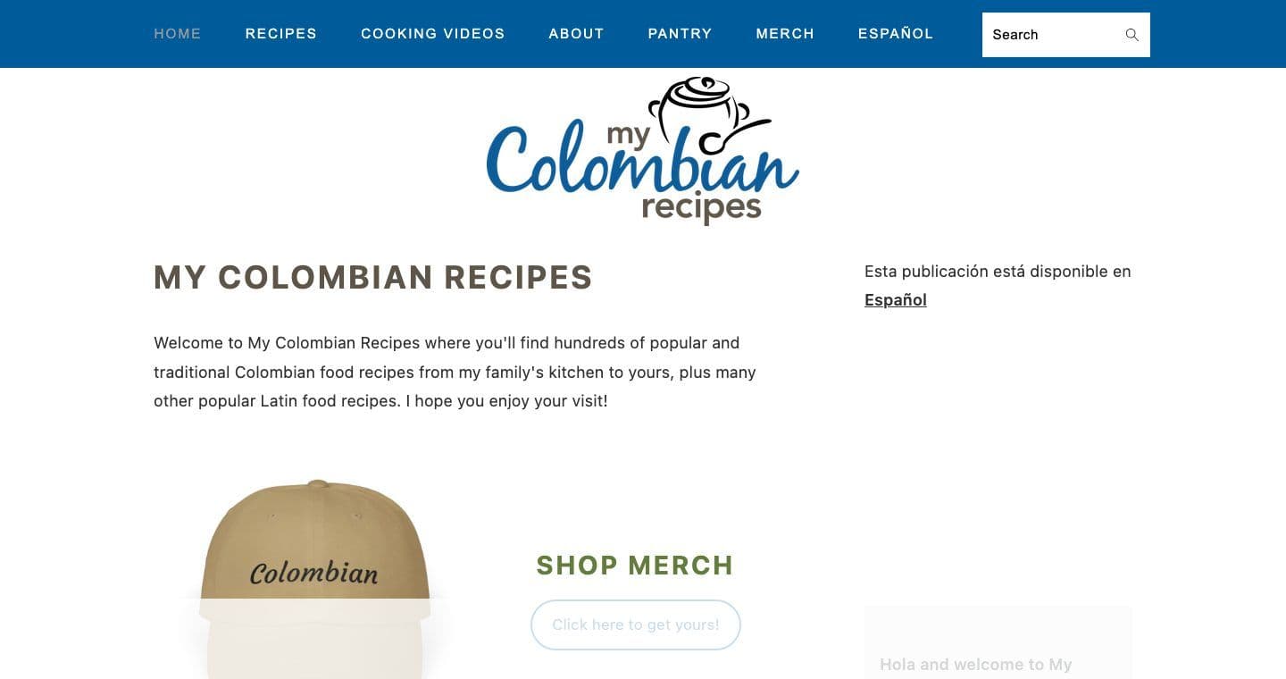My Colombian Recipes homepage