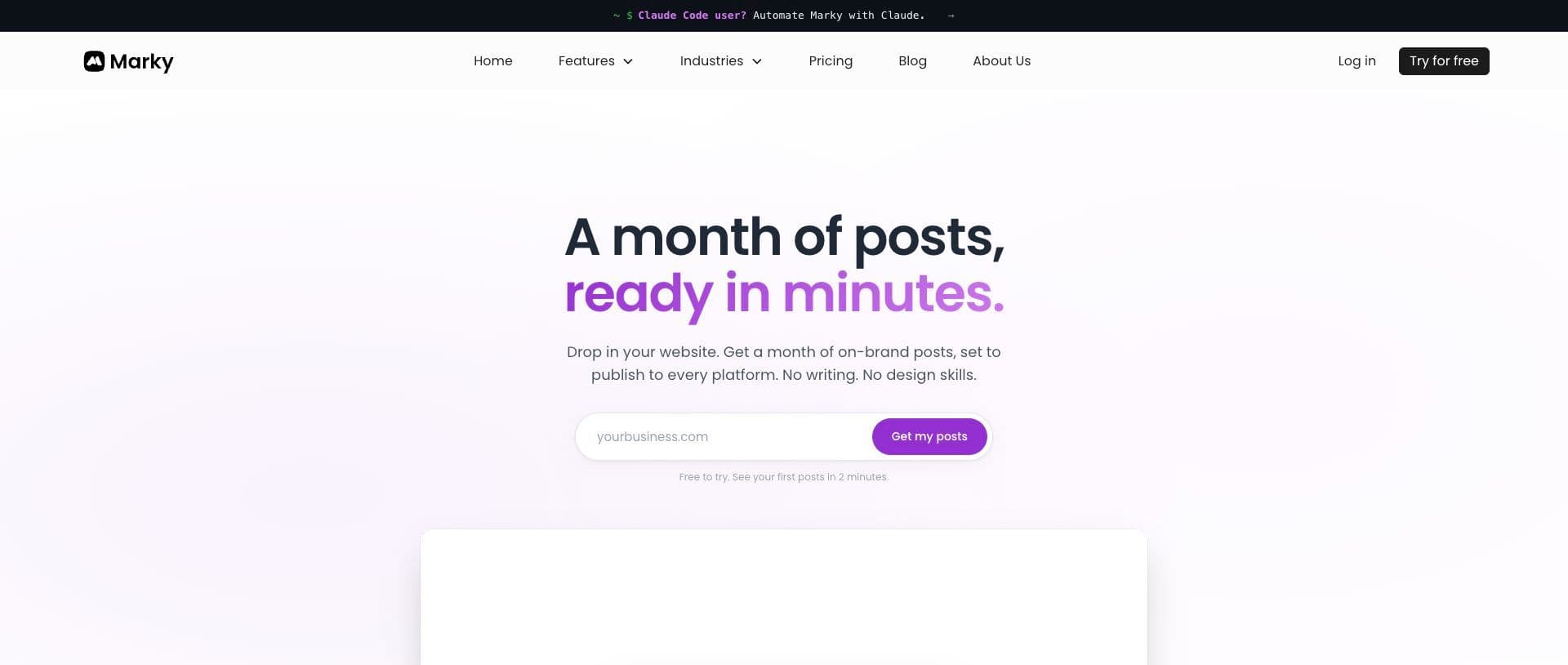 Marky homepage