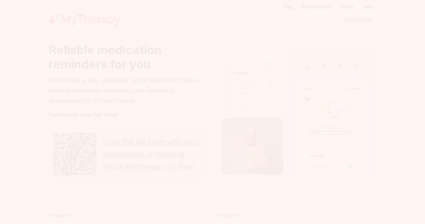 MyTherapy homepage