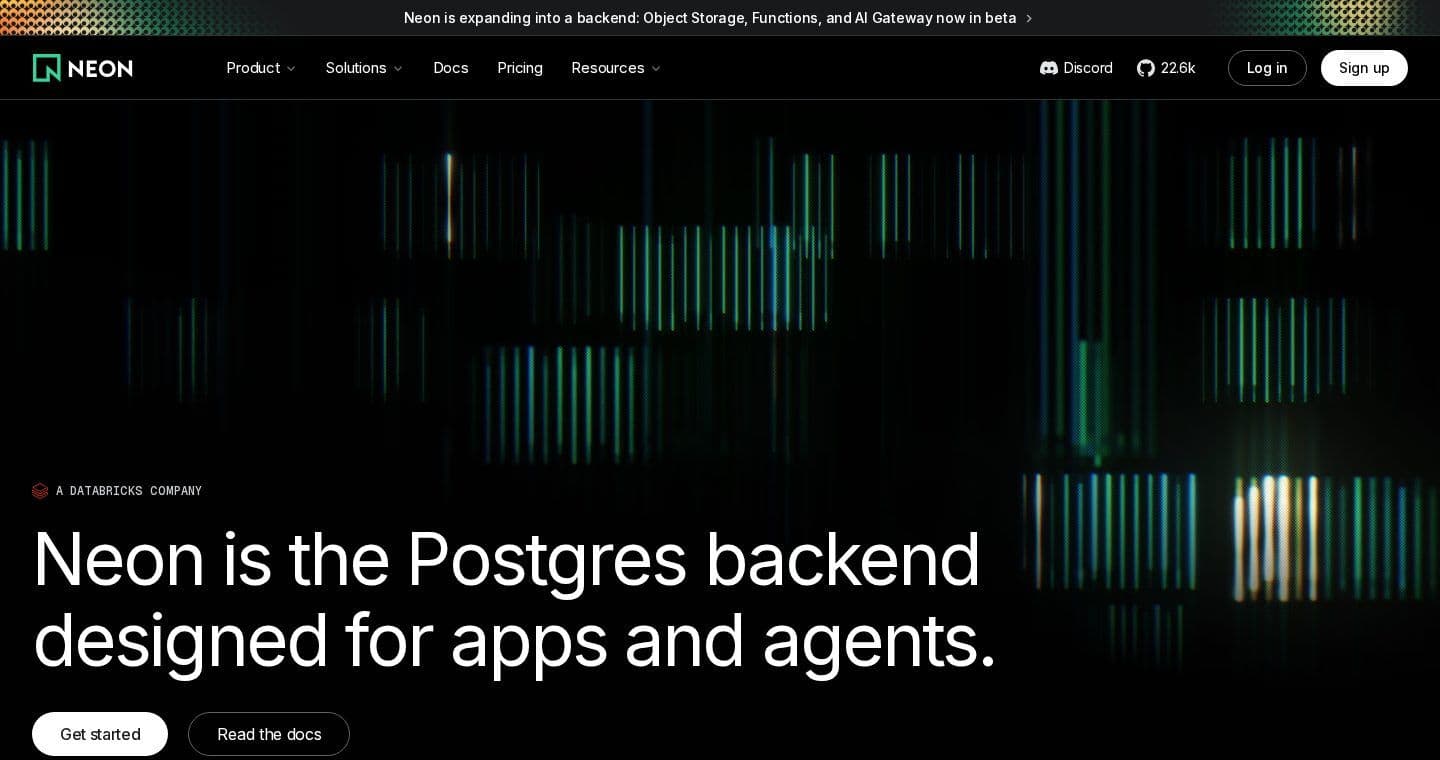 Neon homepage