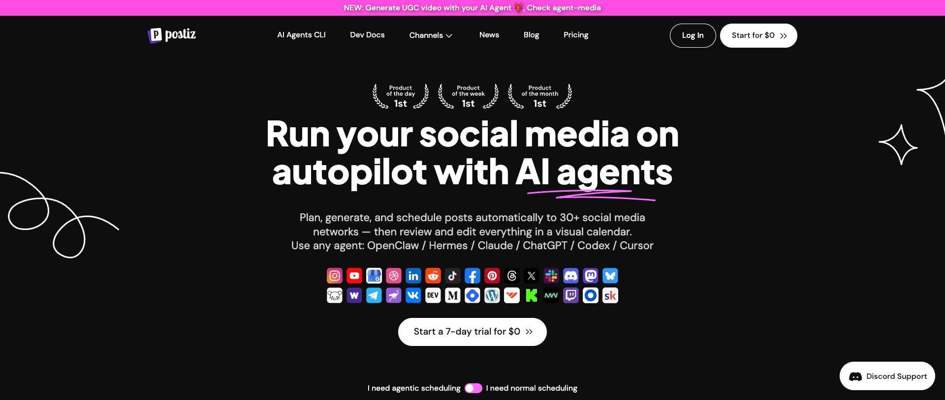Postiz homepage
