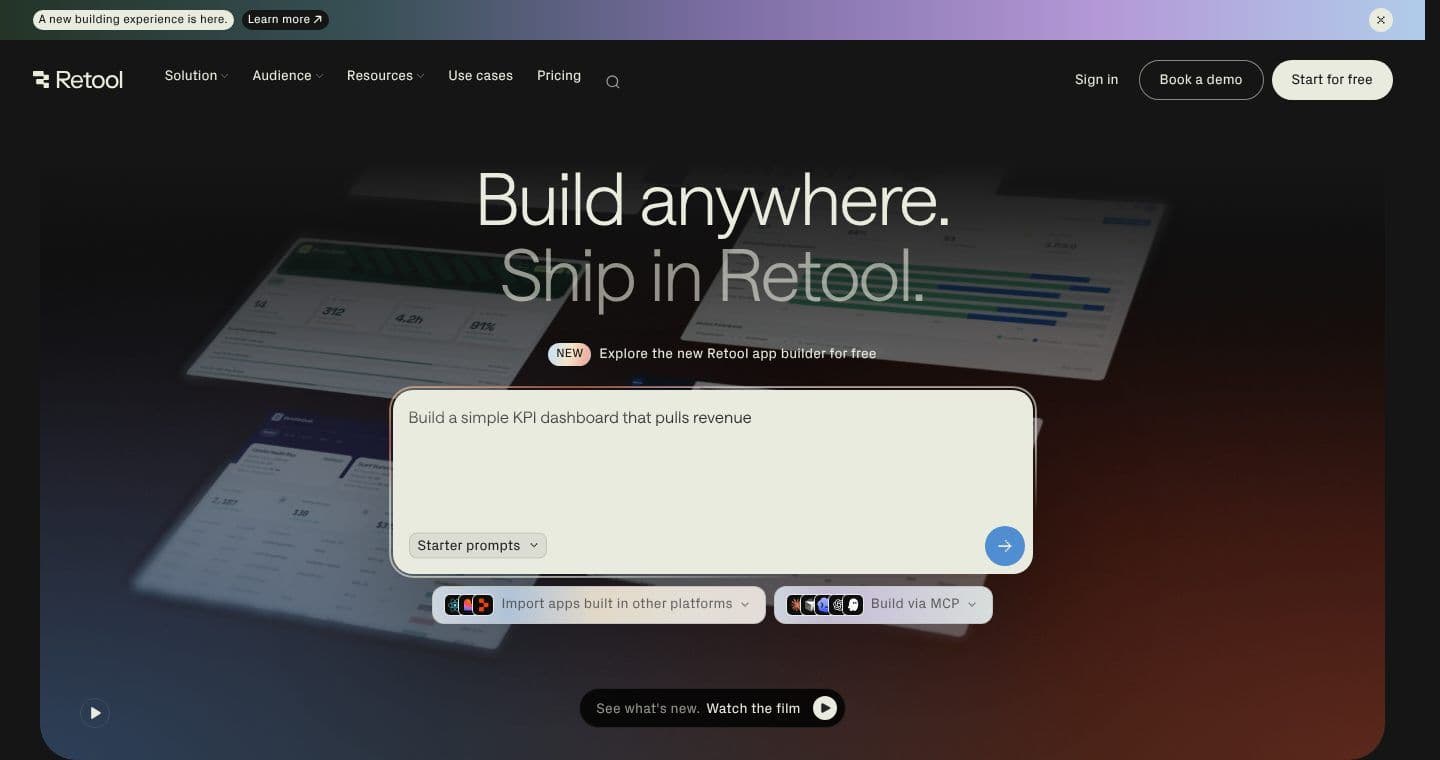 Retool homepage