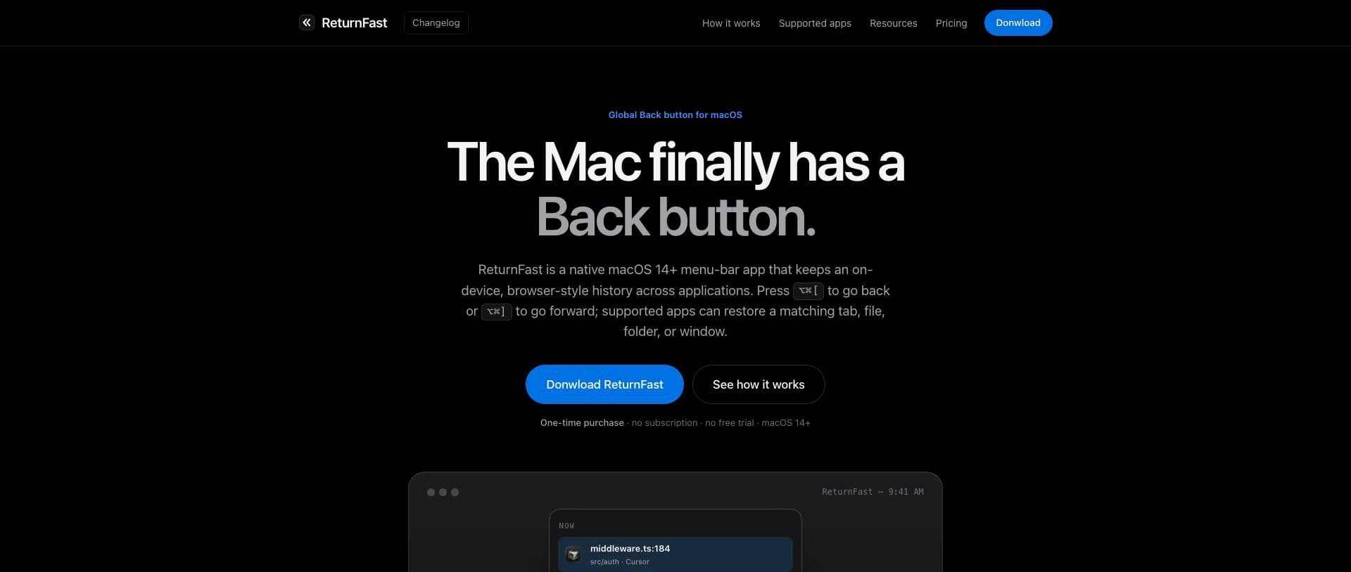 ReturnFast homepage