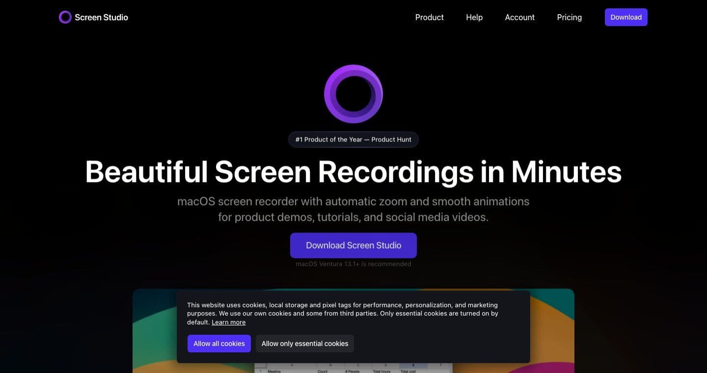 Screen Studio homepage