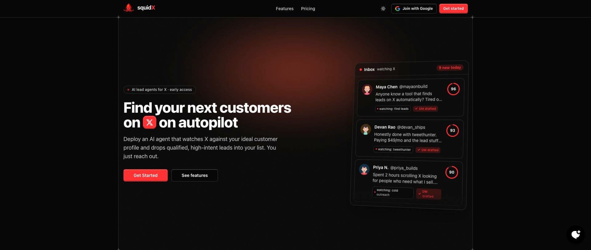 squidX homepage