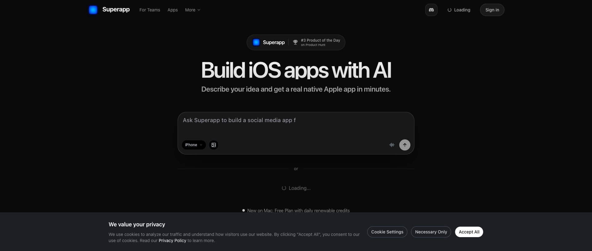 Make iOS & iPhone Apps with AI homepage
