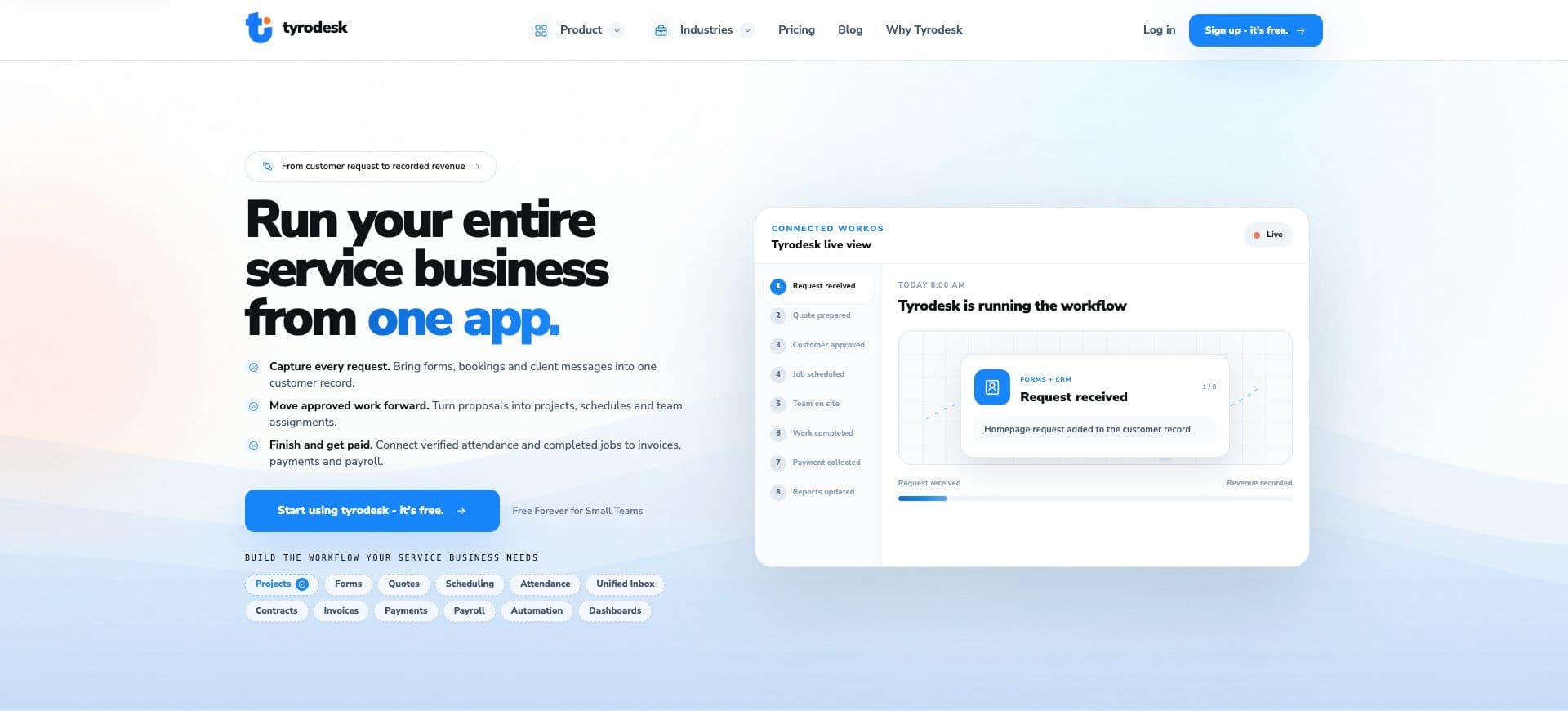 Tyrodesk homepage