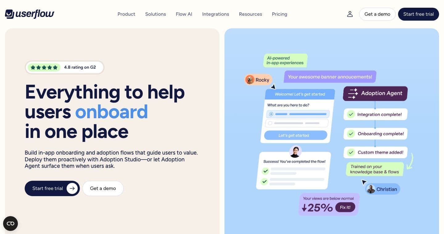 Userflow homepage