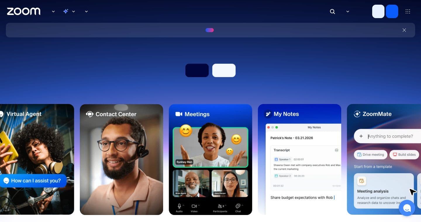 Zoom homepage